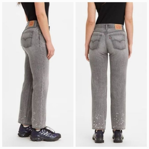 Levi's Low Pro Straight Leg Jeans Gray Women's Size 30